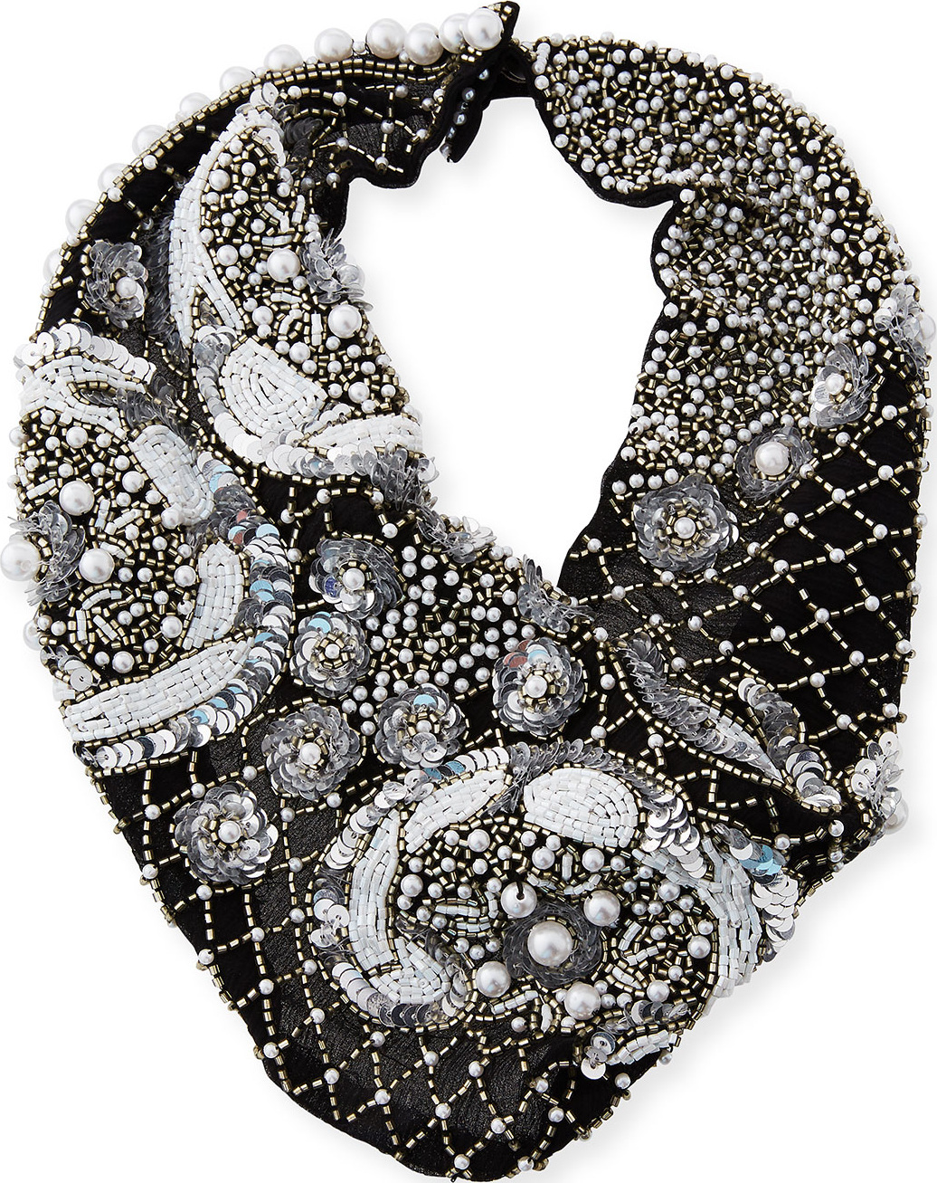 Mignonne Gavigan New York Le Charlot Beaded Scarf Necklace, Black
