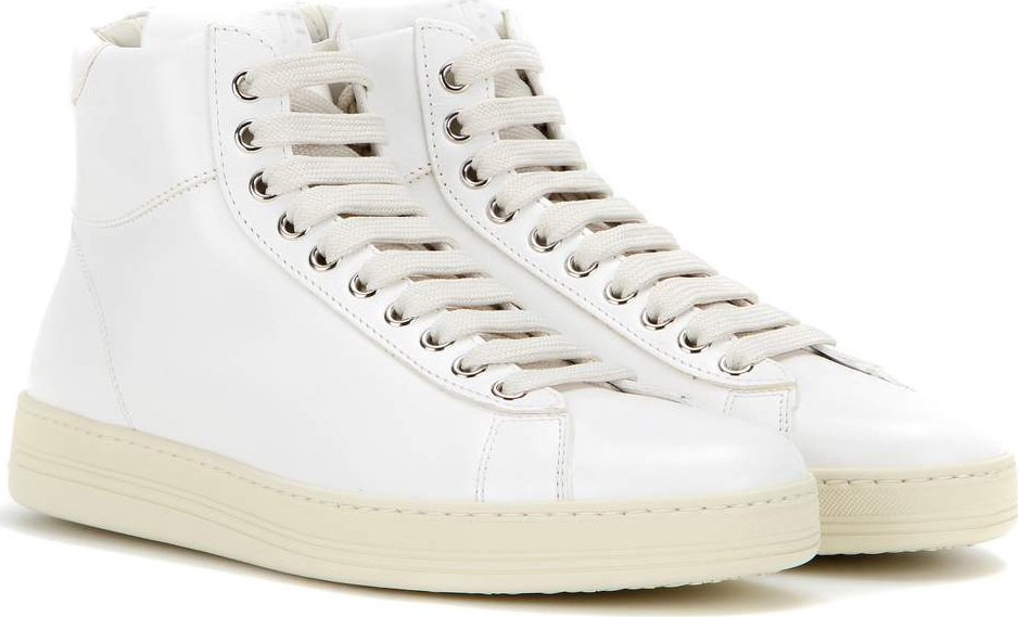 TOM FORD Leather high-top sneakers