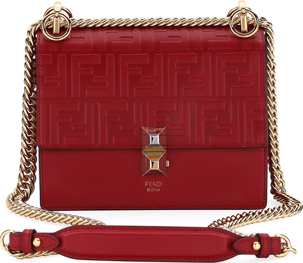 Fendi Kan I Small Liberty FF Embossed Shoulder Bag