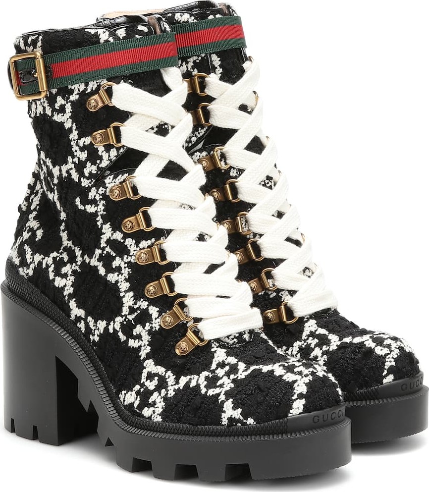 Gucci GG tweed ankle boots