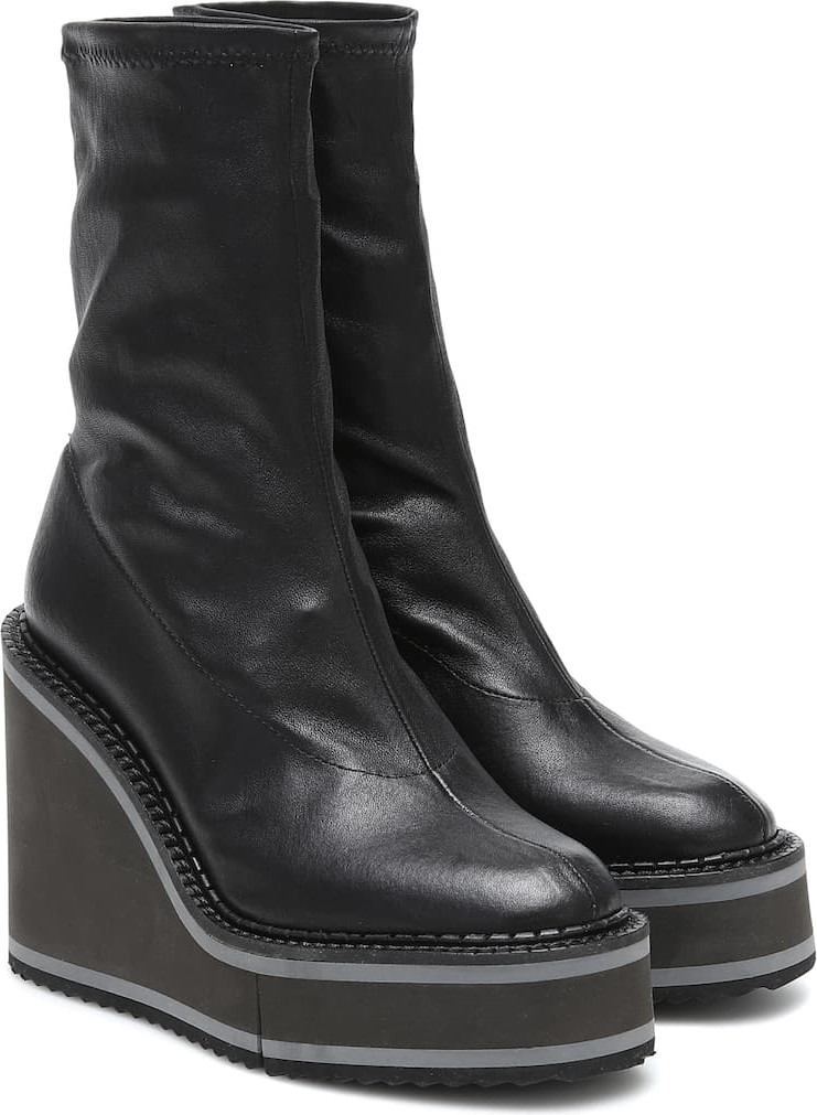 Robert Clergerie Bliss leather wedge ankle boots