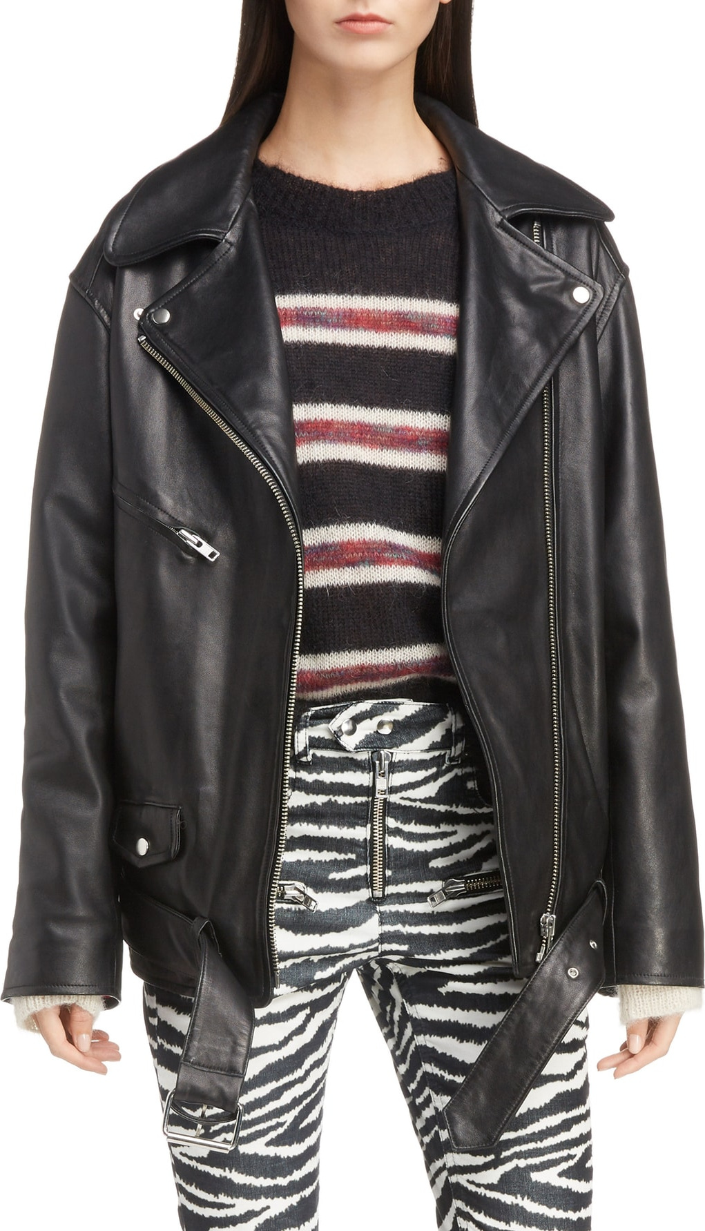 Isabel Marant Etoile Isabel Marant Étoile Abely Oversize Leather Biker Jacket