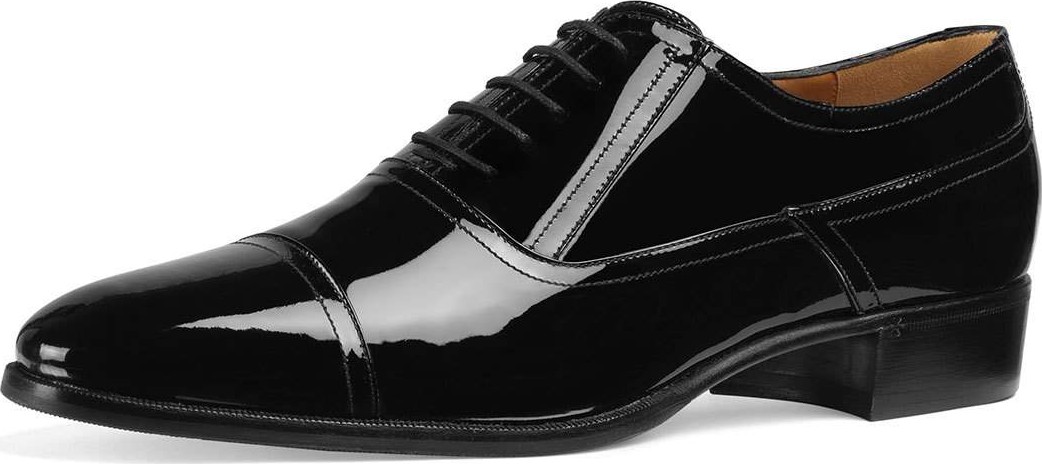 Gucci Men's Patent Leather Lace-Up Shoes