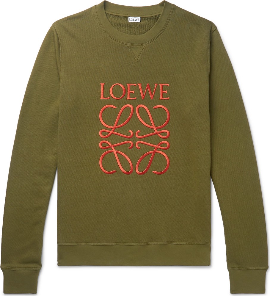 LOEWE Slim-Fit Logo-Embroidered Loopback Cotton-Jersey Sweatshirt