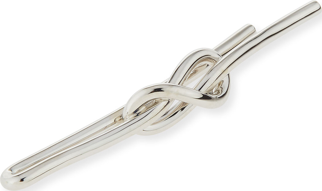 Dunhill Twisted Sterling Silver Knot Tie Bar