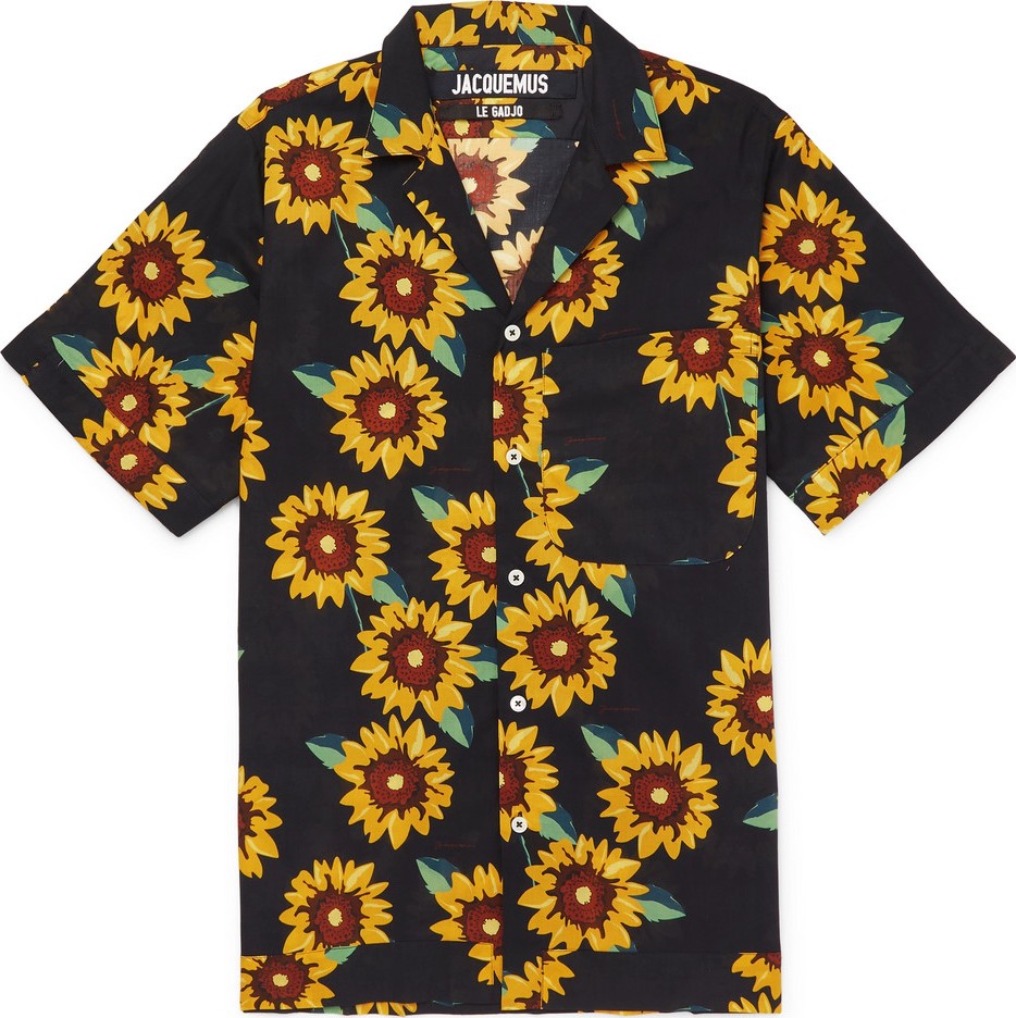 Jacquemus Camp-Collar Floral-Print Cotton Shirt