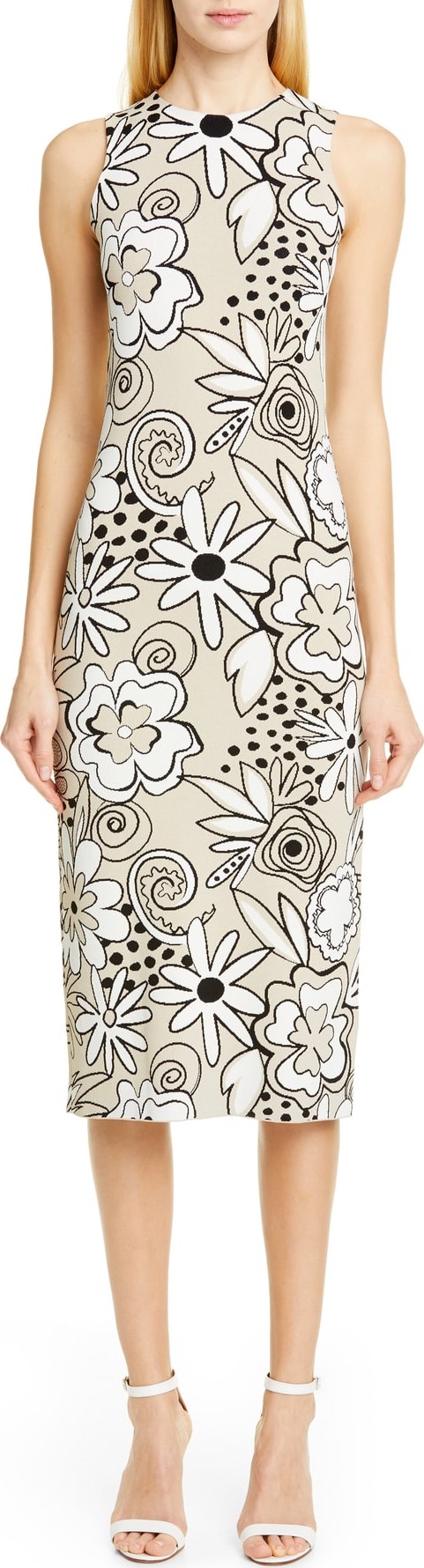 Kwaidan Editions Floral Jacquard Knit Sleeveless Dress