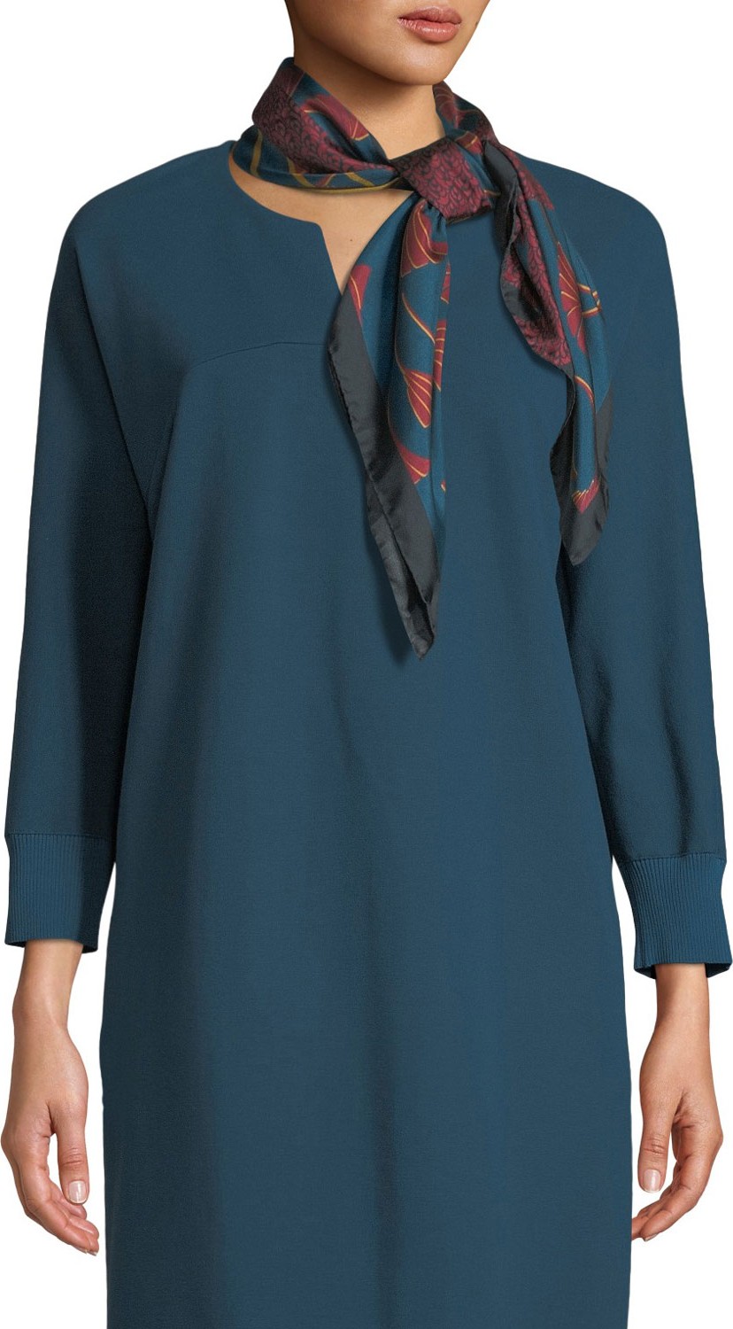 Lafayette 148 New York Deco Relief Silk Twill Scarf