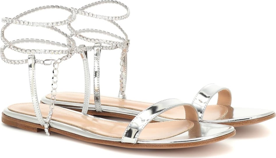 Gianvito Rossi Serena metallic leather sandals