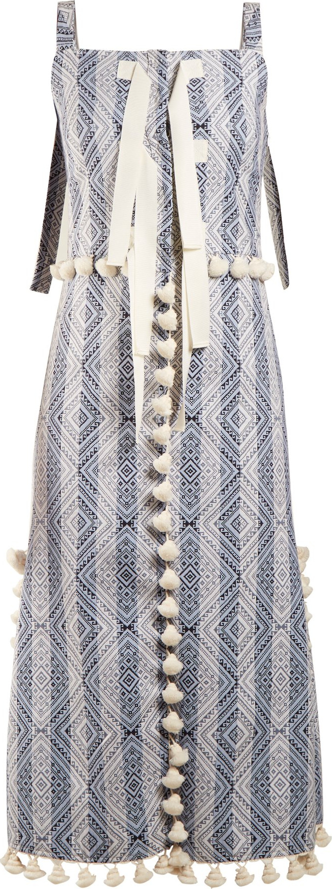 Altuzarra Villette tassel-trimmed diamond-jacquard dress