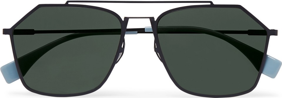 Fendi Square-Frame Metal Polarised Sunglasses
