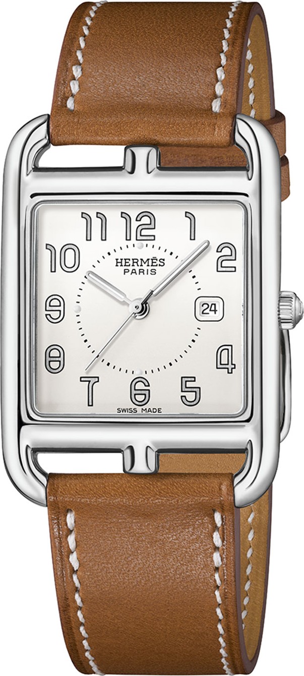 HERMÈS Cape Cod, Stainless Steel & Leather Strap