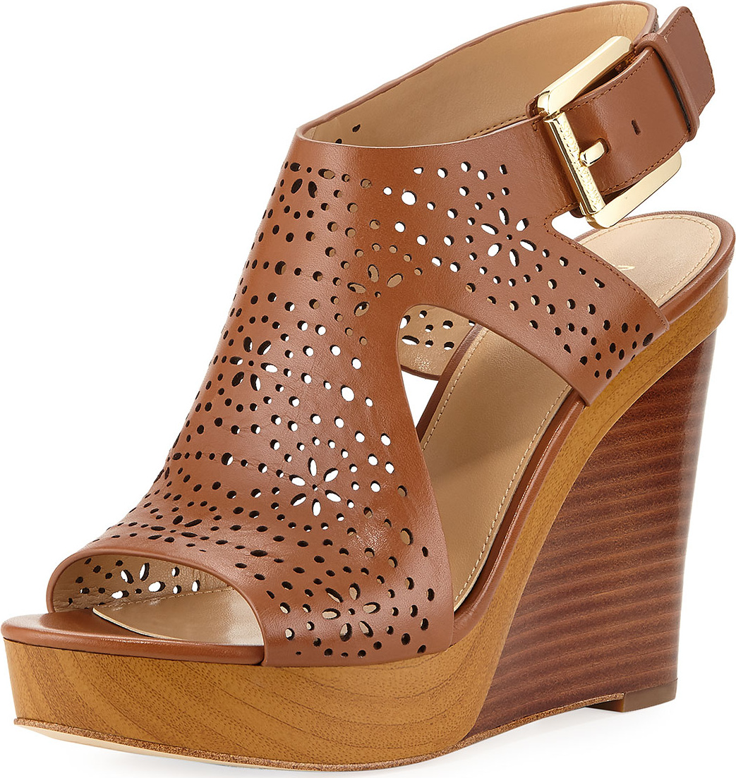 MICHAEL MICHAEL KORS Josephine Perforated Wedge Sandal