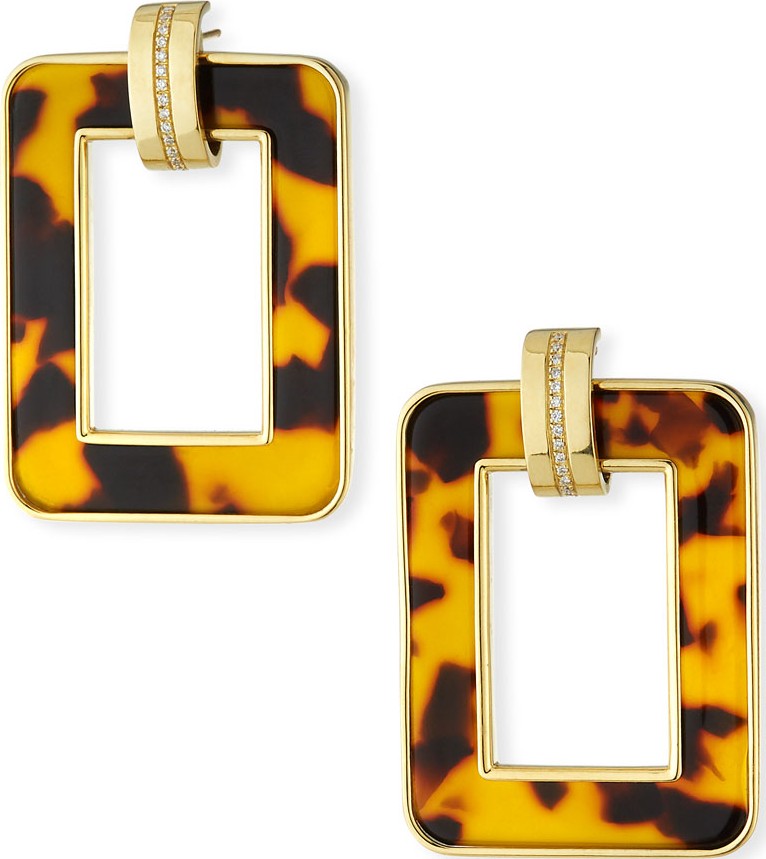 Miseno Limited Edition 18k Animal-Print Drop Earrings w/ Diamonds