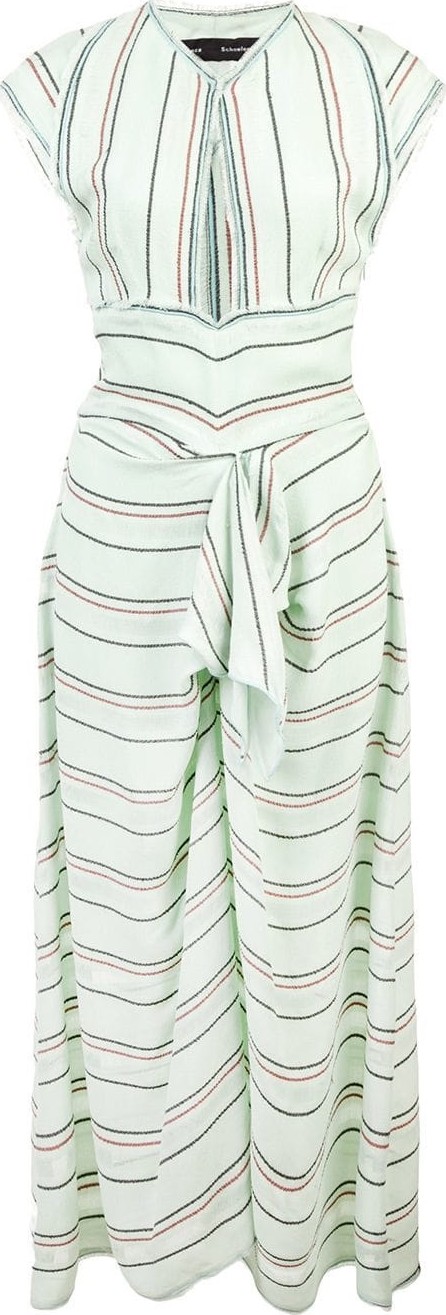 Proenza Schouler Crepe Striped Tied Dress