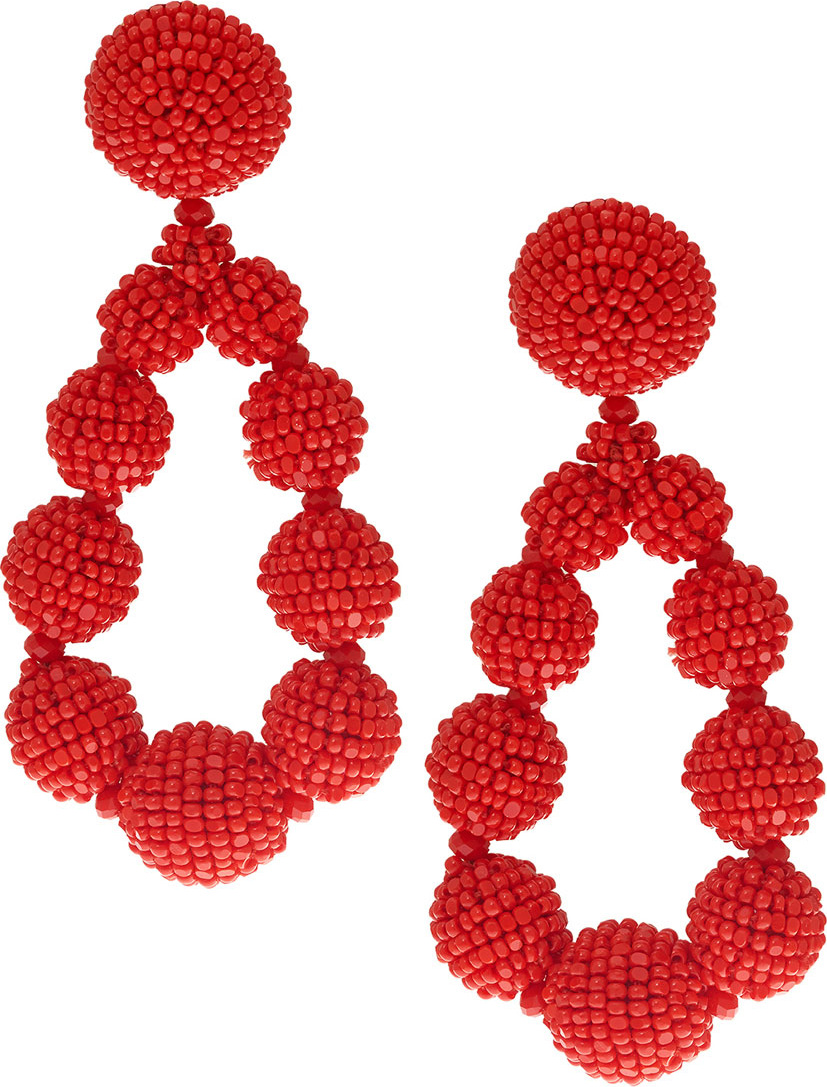Sachin & Babi Seed Bead Teardrop Clip-On Earrings