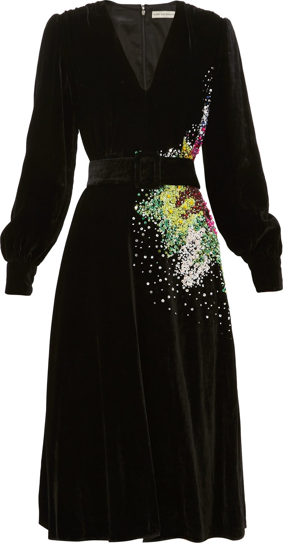Mary Katrantzou Theresa sequin-embellished velvet midi dress