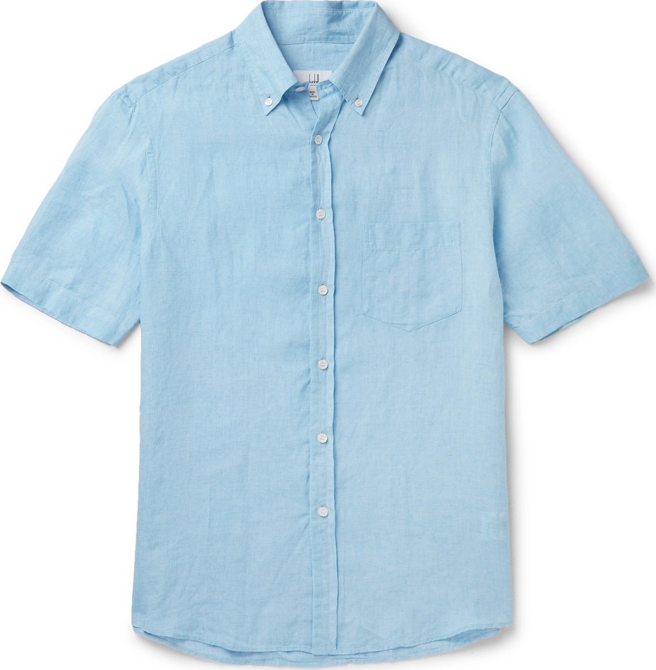 Dunhill Button-Down Collar Linen Shirt