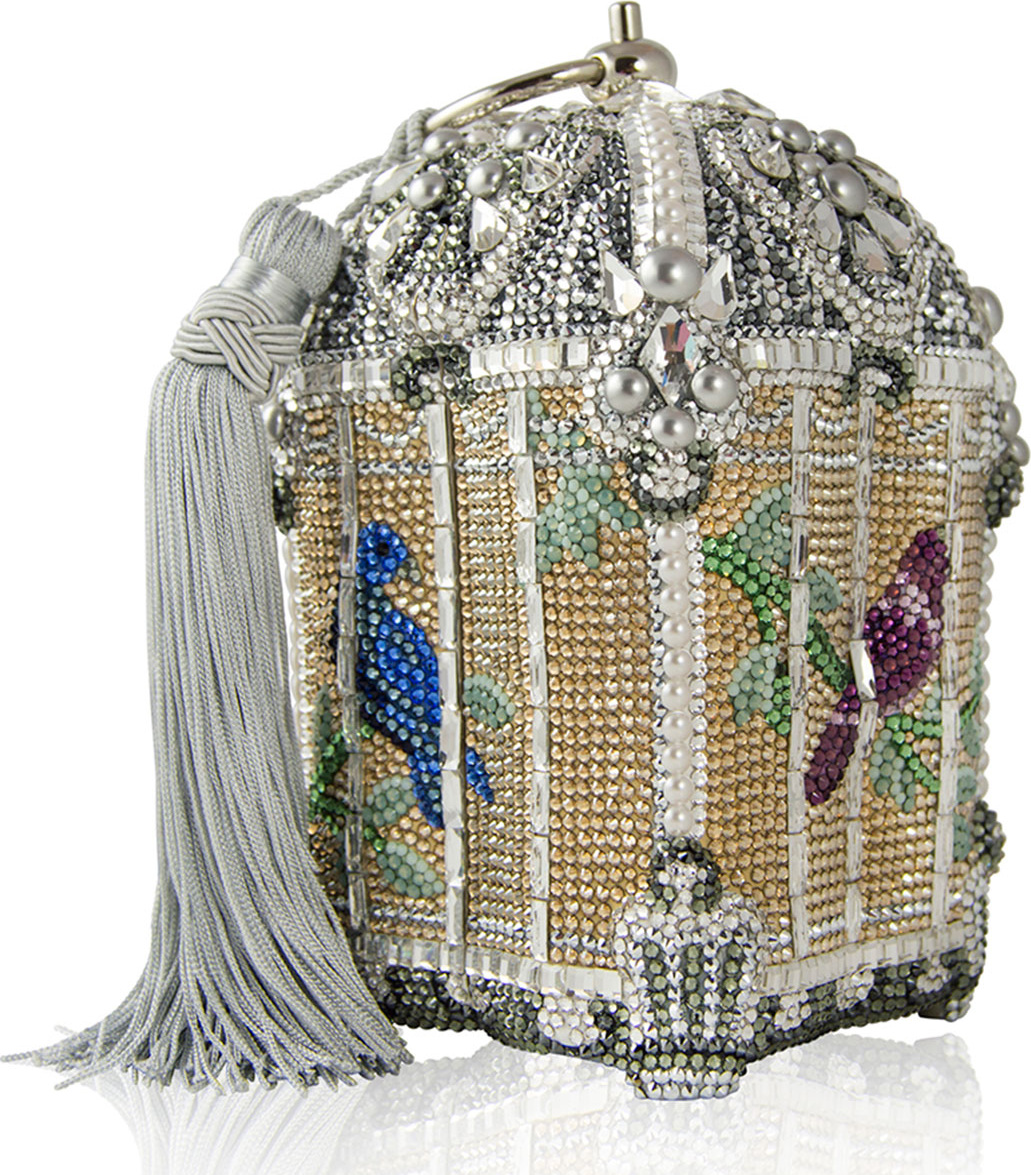 Judith Leiber Crystal-Embellished Birdcage Clutch Bag