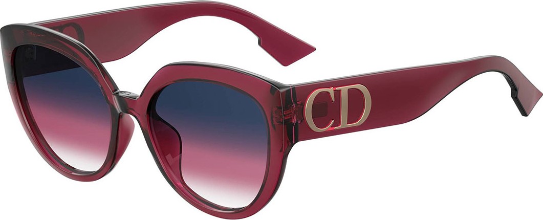 Dior DiorF Round Sunglasses w/ Oversized Logo Temples