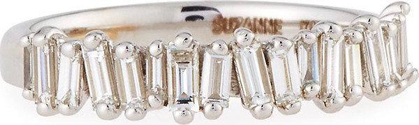 Suzanne Kalan White Diamond Baguette Half-Eternity Band Ring, Size 6.5