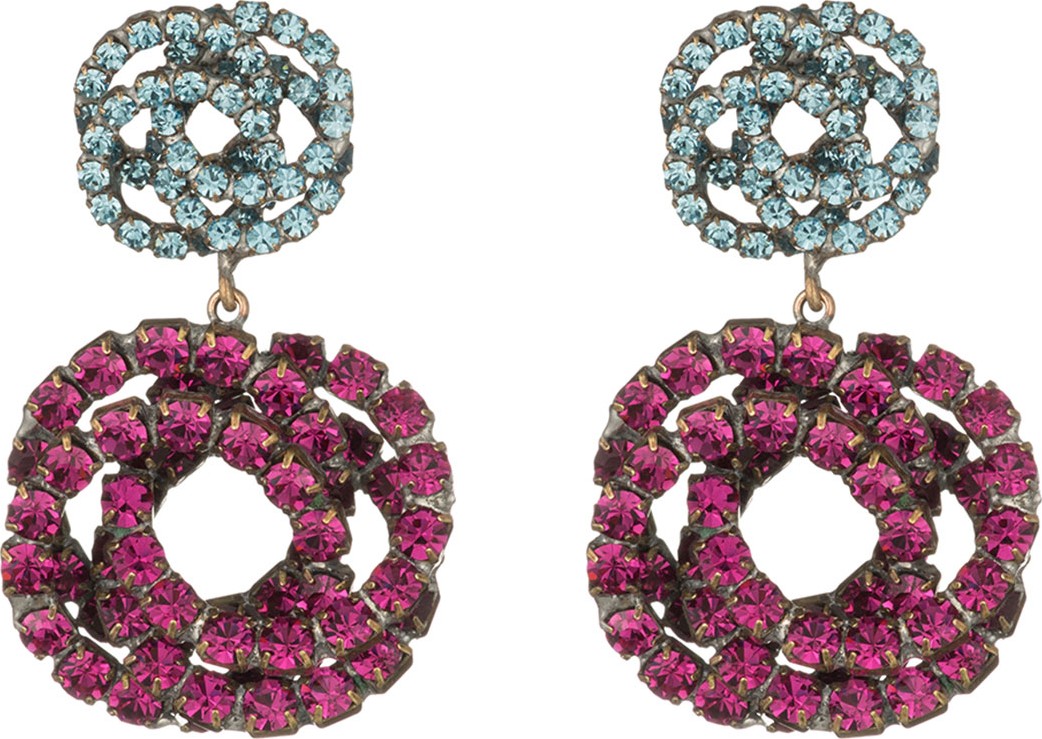 DANNIJO Chrysanthe Berry Crystal Drop Earrings