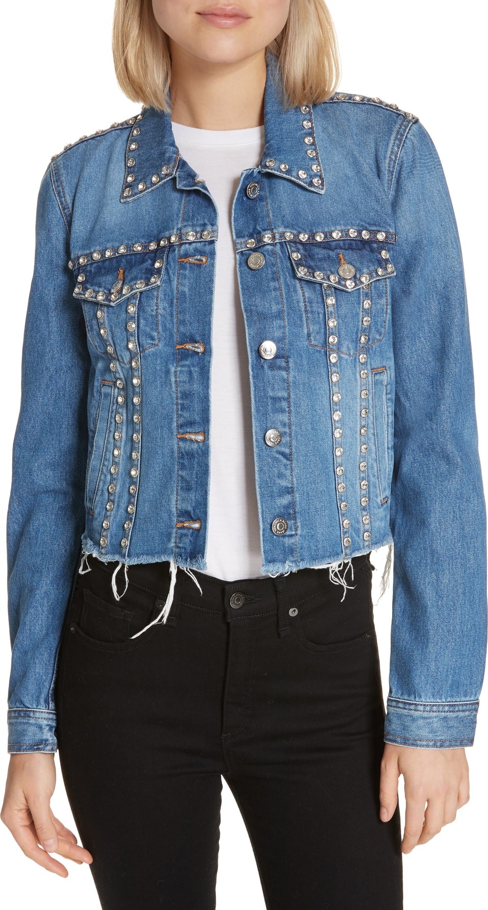 Veronica Beard Cara Rhinestone Jean Jacket