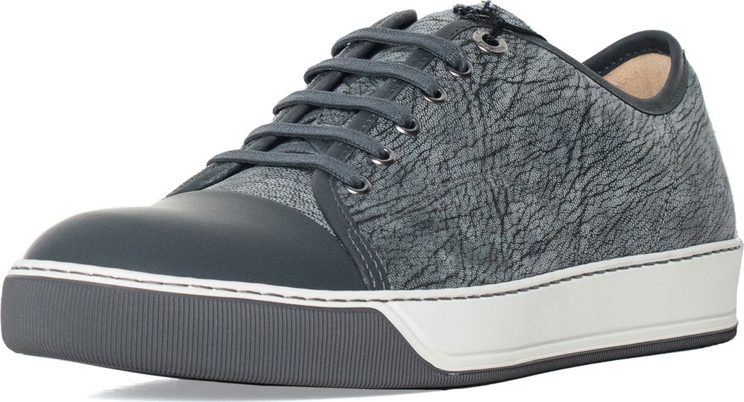 Lanvin Men's Woodland Textured Cap-Toe Sneakers