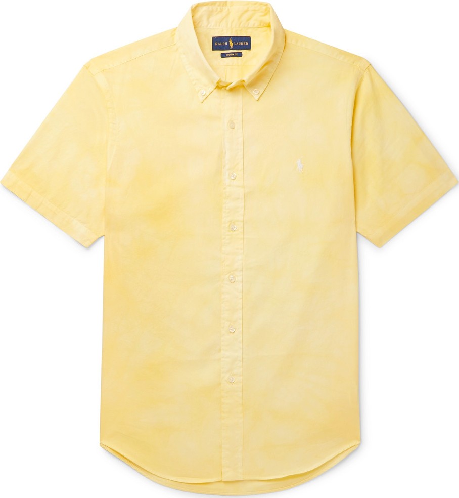 Polo Ralph Lauren Slim-Fit Button-Down Collar Tie-Dyed Cotton-Poplin Shirt