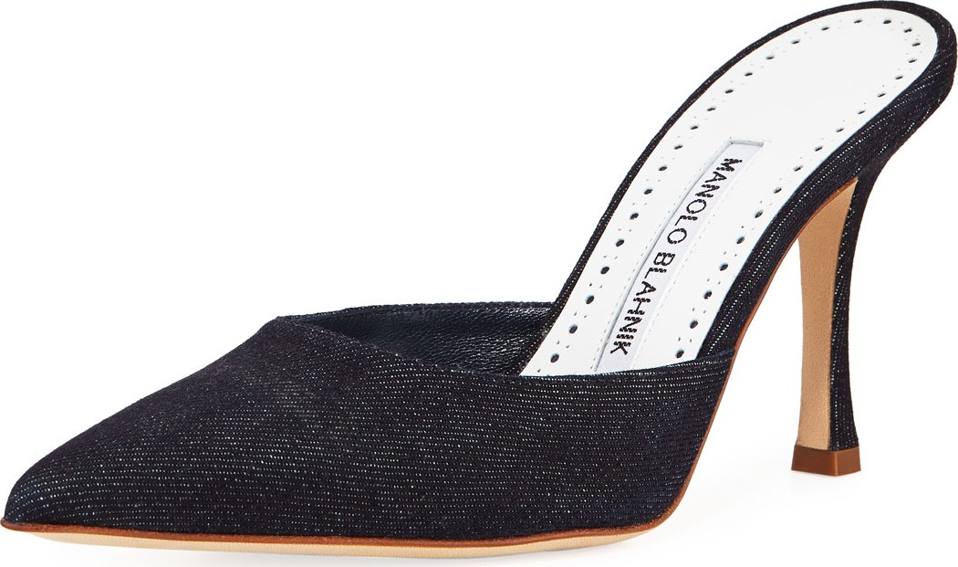 Manolo Blahnik Arriga 90mm Embroidered Mules