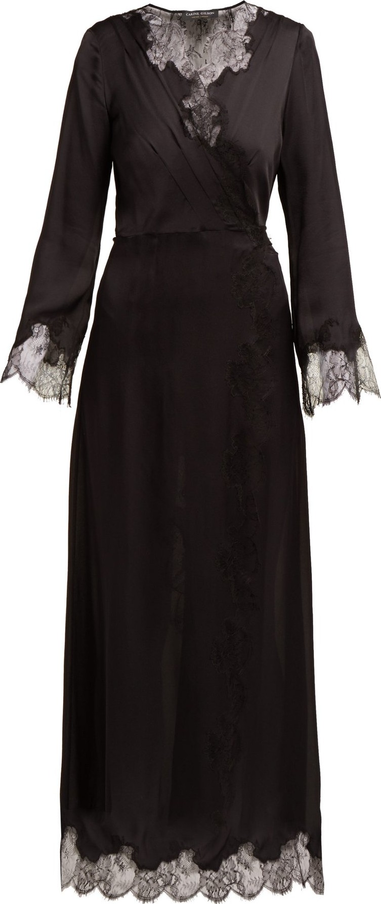 CARINE GILSON Lace-trimmed silk robe