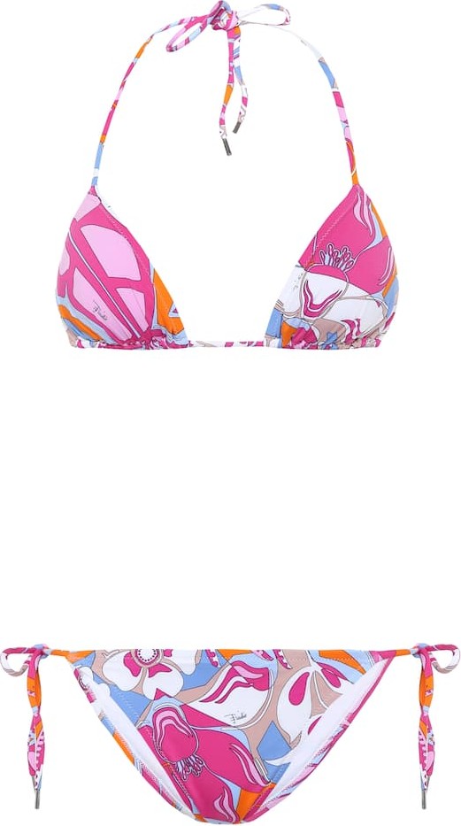 Emilio Pucci Printed triangle bikini