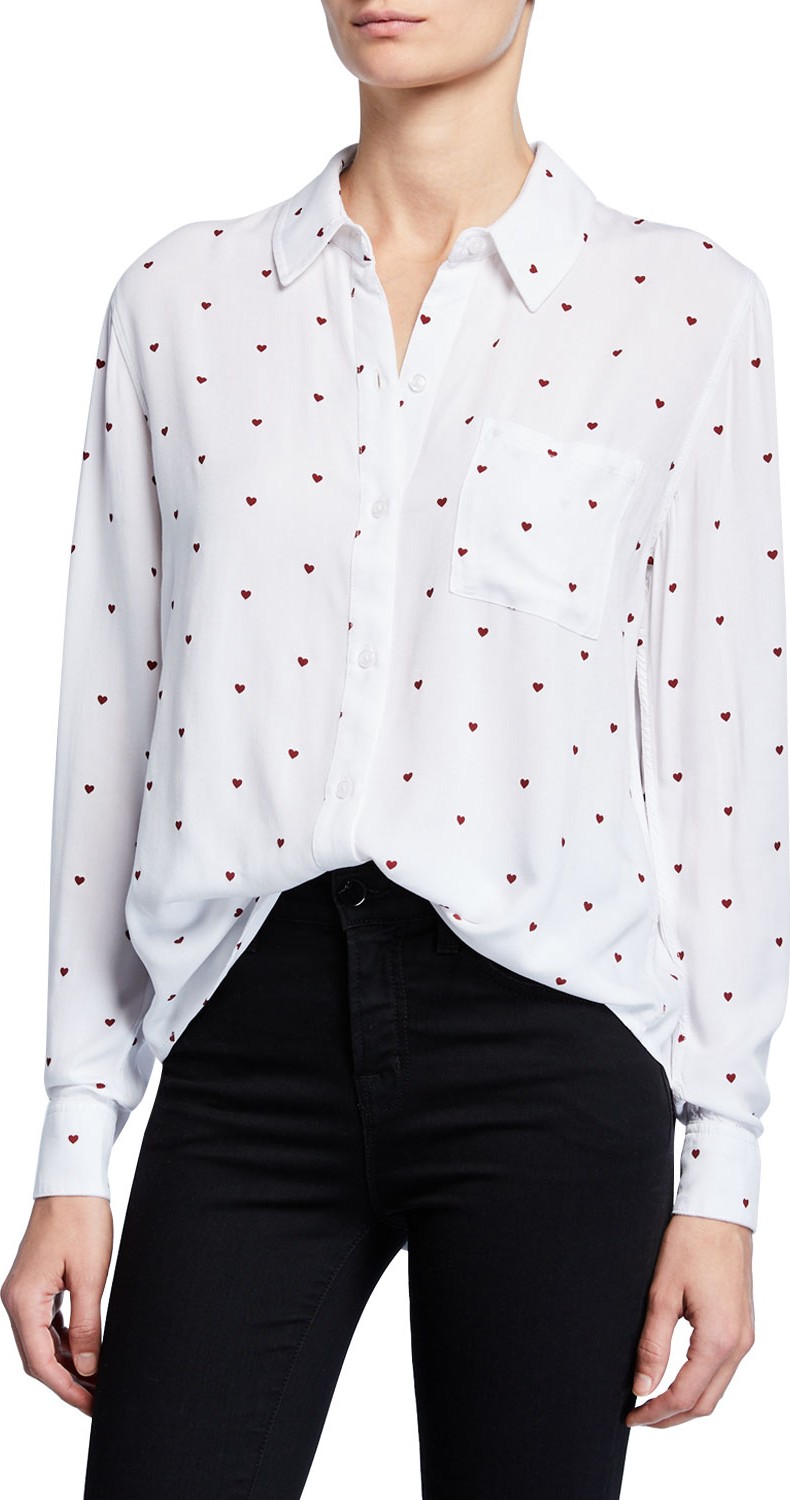 RAILS Rocsi Heart Button-Down Long-Sleeve Shirt