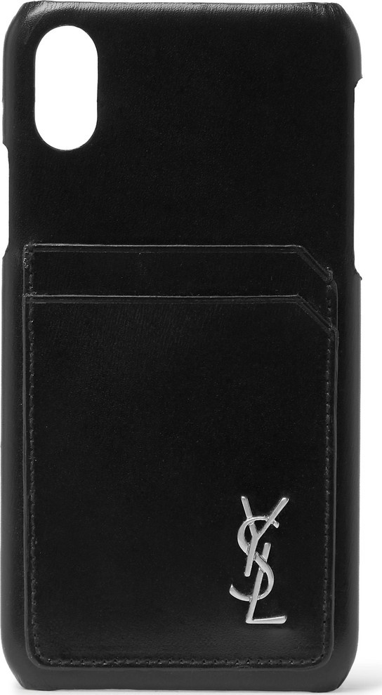 Saint Laurent Logo-Detailed Leather iPhone X Case