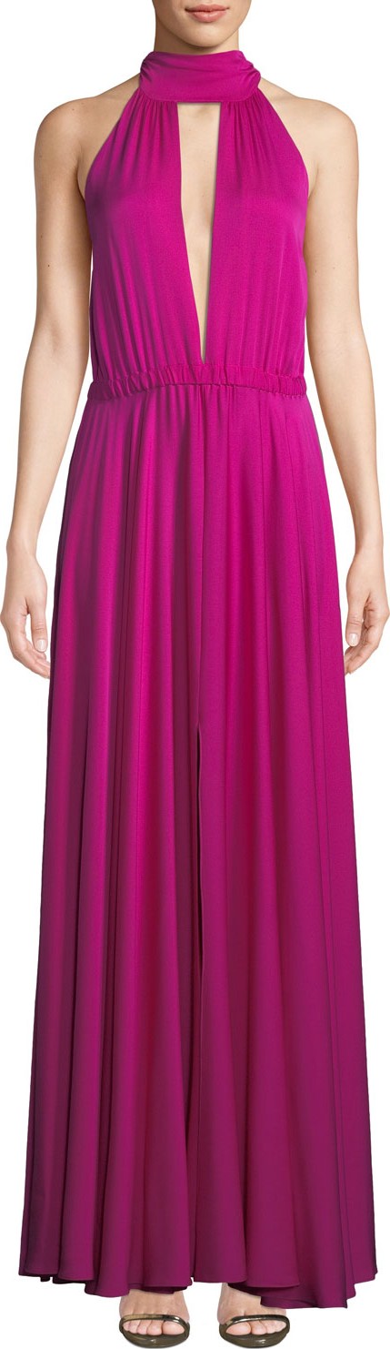 MILLY Emma Tie-Neck Sleeveless Gown