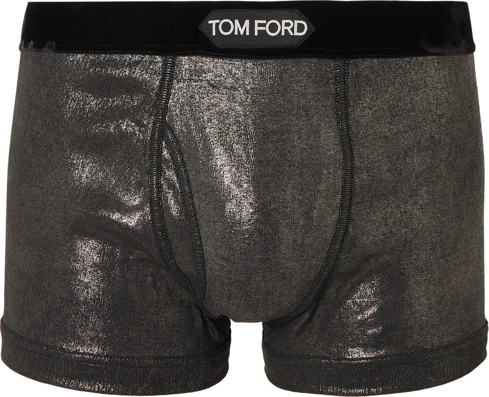TOM FORD Velvet-Trimmed Metallic Stretch-Cotton Jersey Boxer Briefs