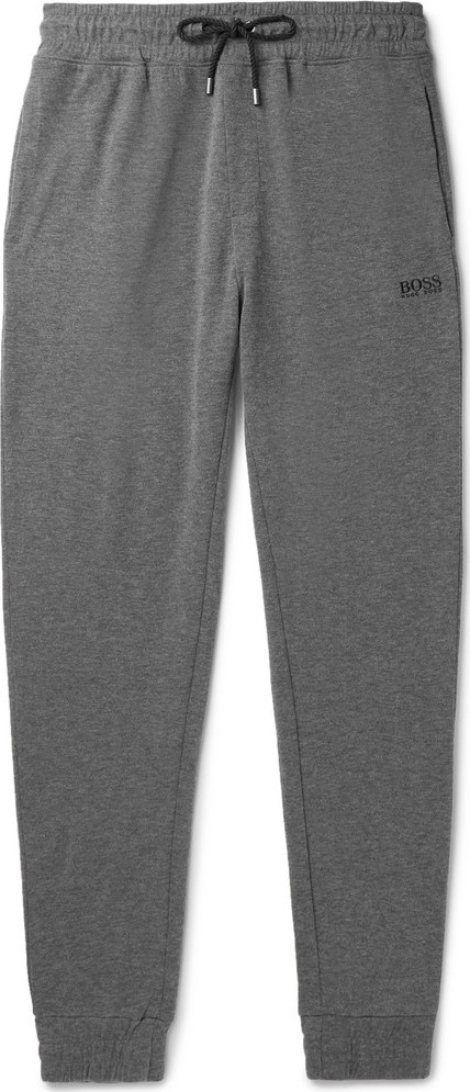HUGO BOSS Tapered Mélange Cotton-Blend Drawstring Sweatpants