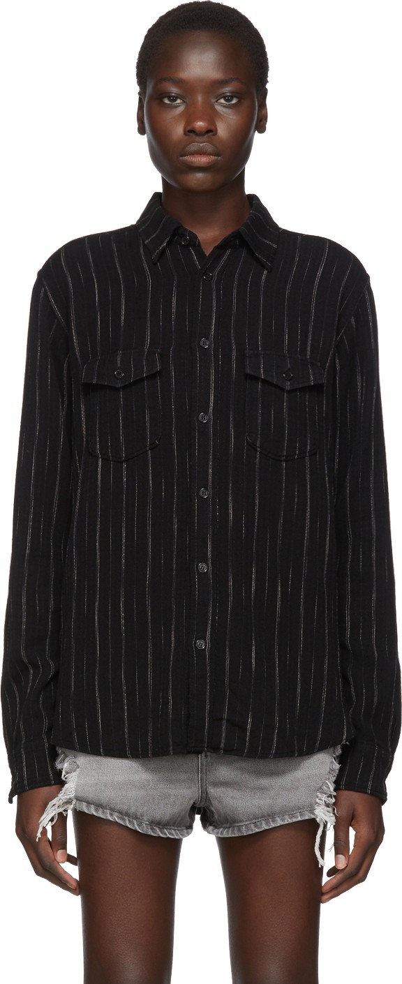 Saint Laurent Black Stripes Shirt