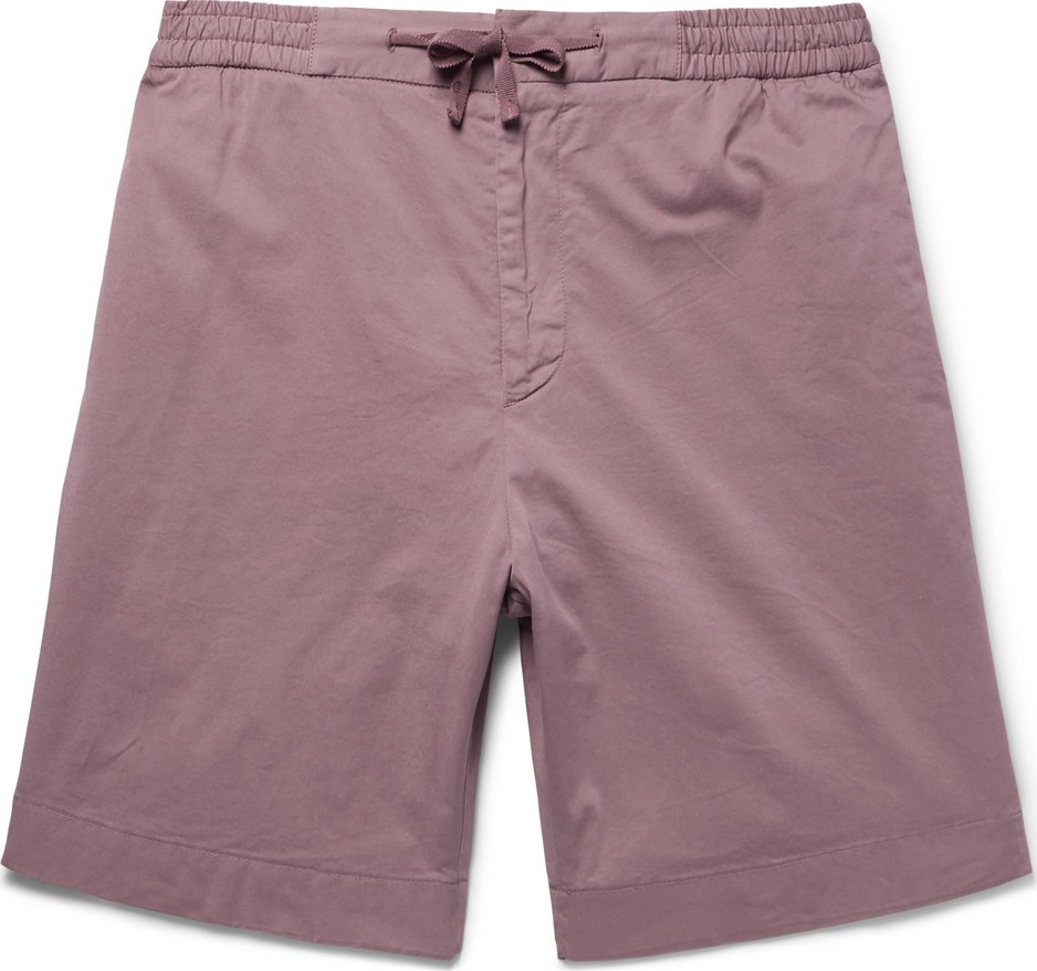 Officine Générale Garment-Dyed Stretch-Cotton Drawstring Shorts