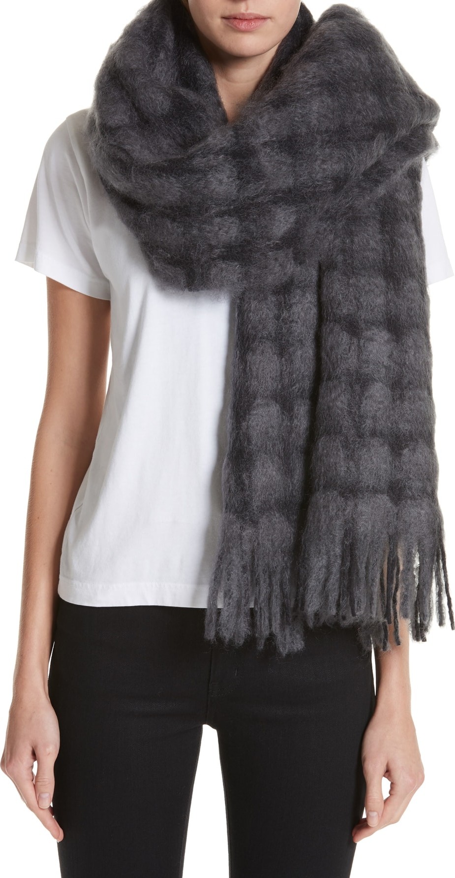 Tricot Comme des Garçons Checked Wool & Mohair Scarf