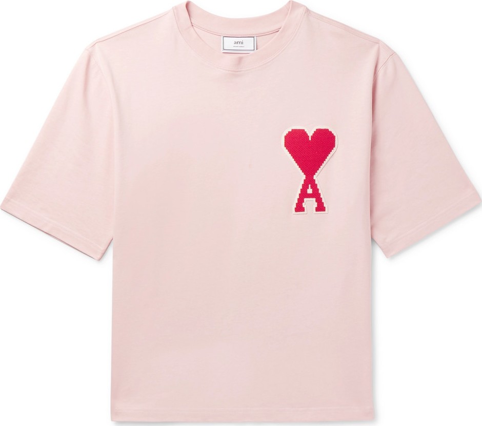 AMI Oversized Logo-Appliquéd Cotton-Jersey T-Shirt