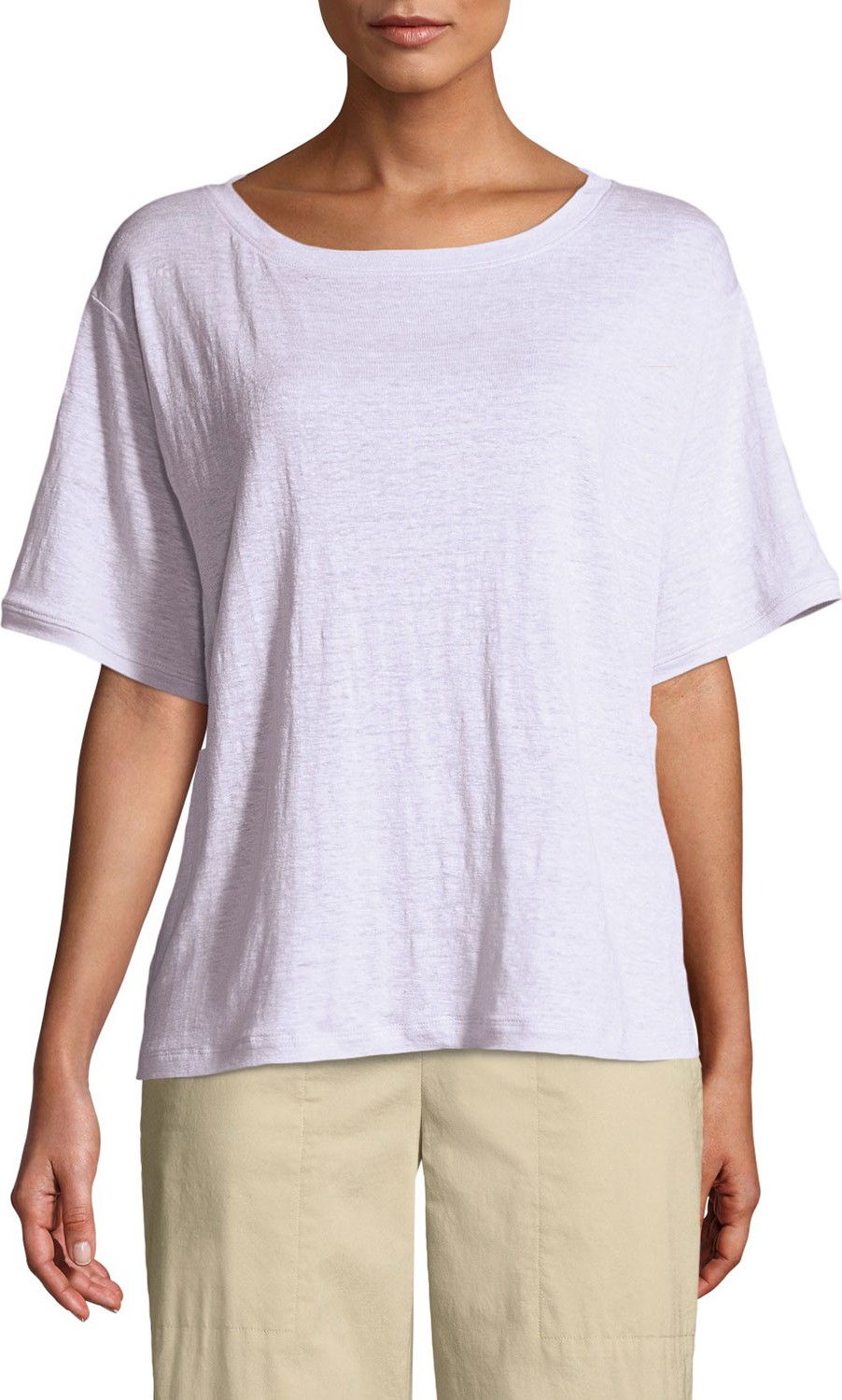 Eileen Fisher Short-Sleeve Linen Jersey Tee