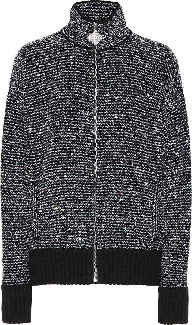 Alessandra Rich Sequined cashmere-blend jacket