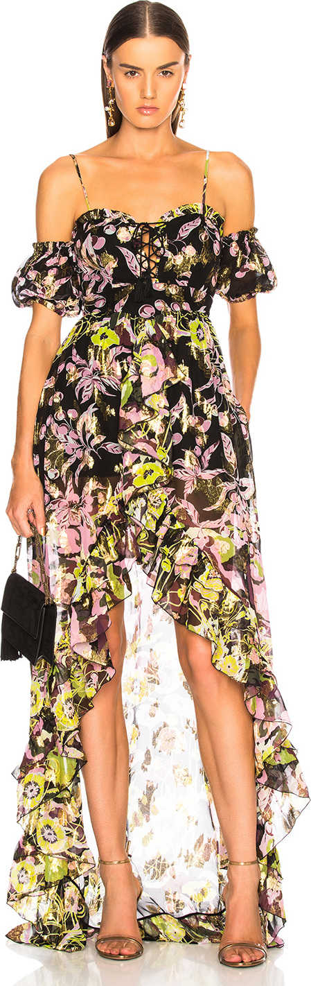 Dundas Fil Coupe Lace Front Maxi Dress