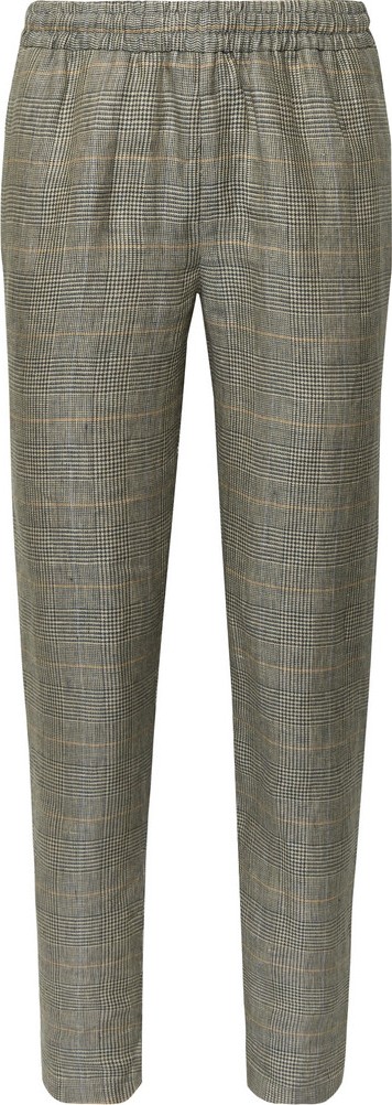 De Bonne Facture Easy Prince of Wales Checked Washed-Linen Drawstring Trousers