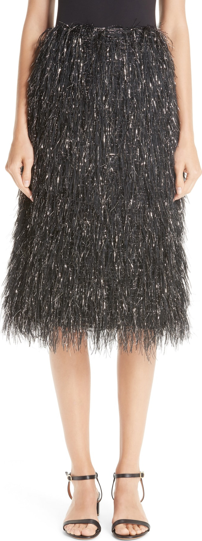 Mansur Gavriel Metallic Fringe Skirt