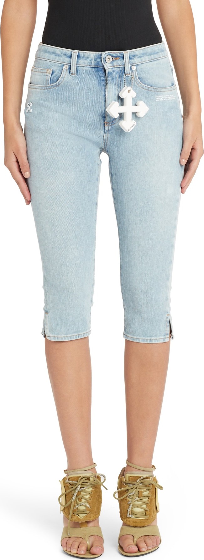 Off White Denim Capri Jeans