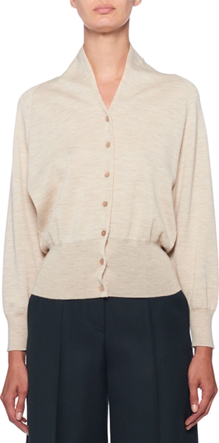 THE ROW Billi Cashmere Mock-Neck Button-Front Cardigan