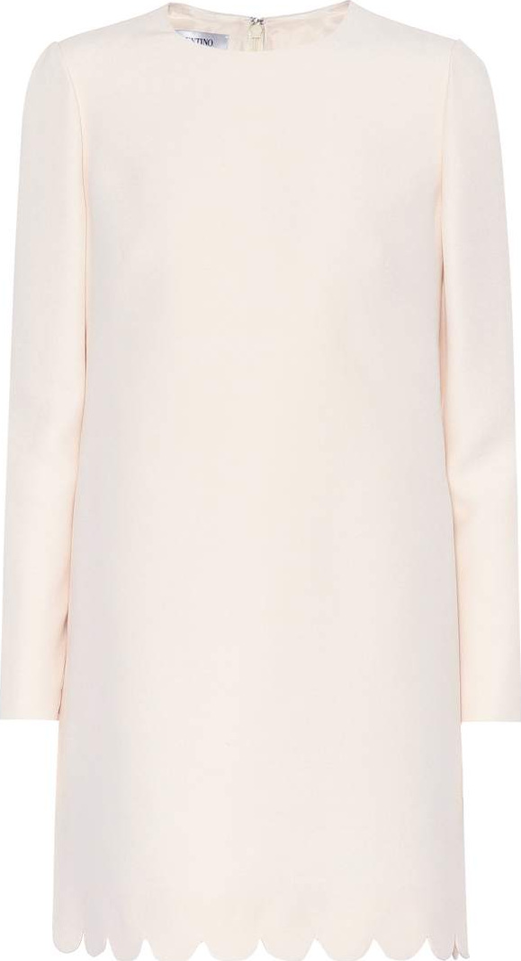 Valentino Scalloped silk and wool minidress