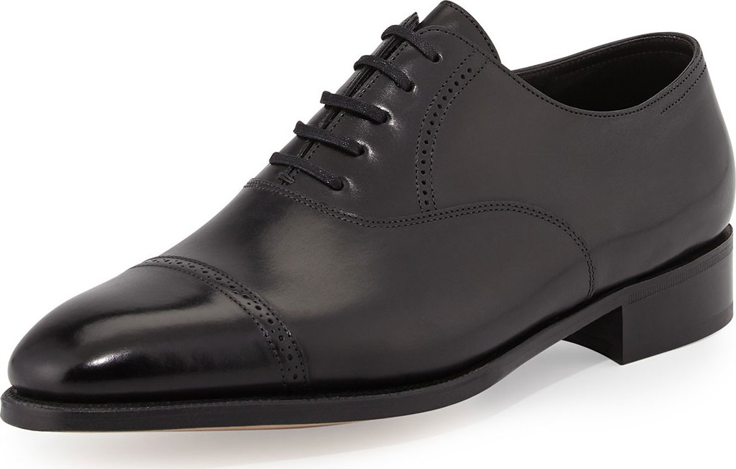 John Lobb Philip II Cap-Toe Oxford, Black